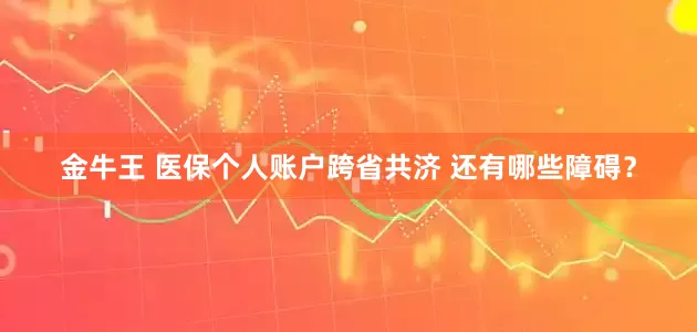 金牛王 医保个人账户跨省共济 还有哪些障碍？